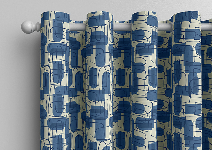 Meander, Navy - Made to Measure Curtains - Image 12